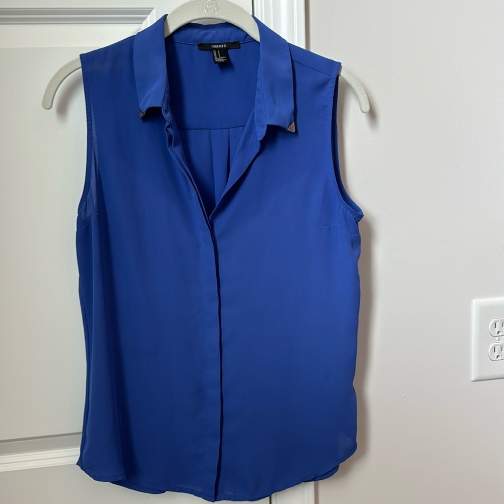 Blue Forever 21 Professional Tank Top